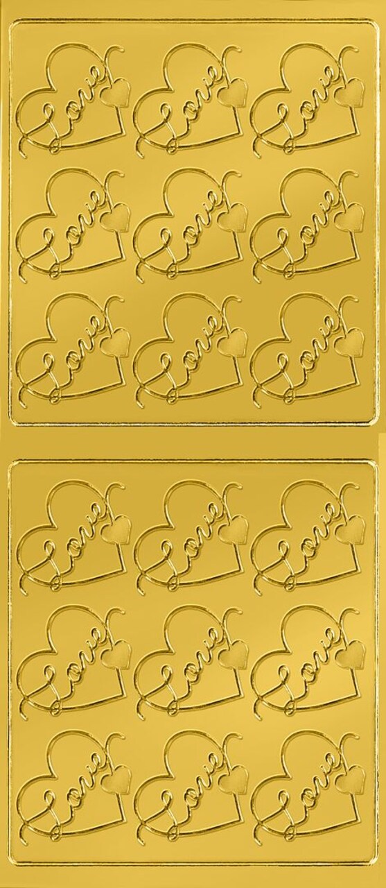 Great Papers! Delicate Touch Seals, Love, Gold, 1.5", Self-Adhesive, 27 seals/pack
